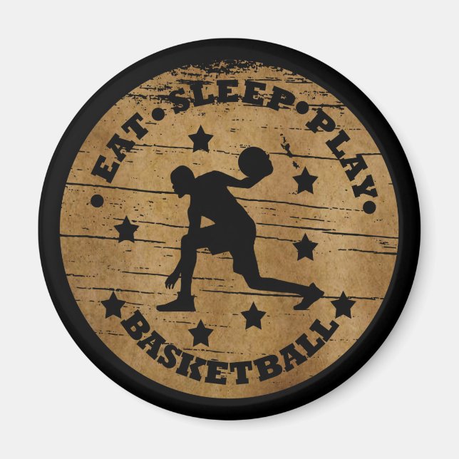 Eat sleep play basketball magnet (Front)