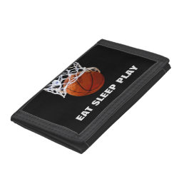 Eat Sleep Play Basketball Motivational Trifold Wallet