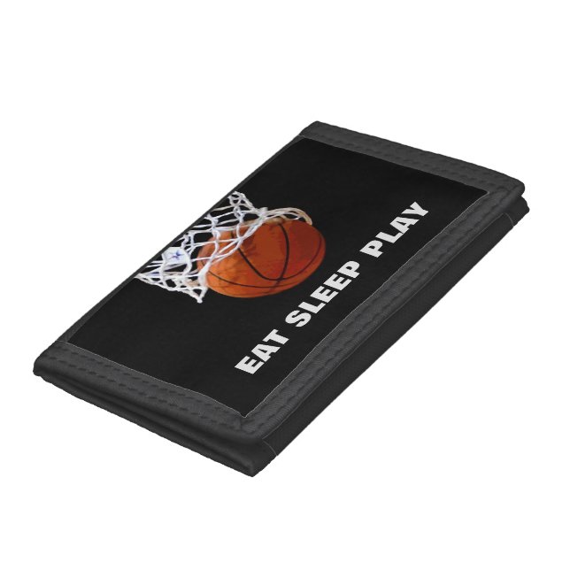 Eat Sleep Play Basketball Motivational Trifold Wallet (Bottom)