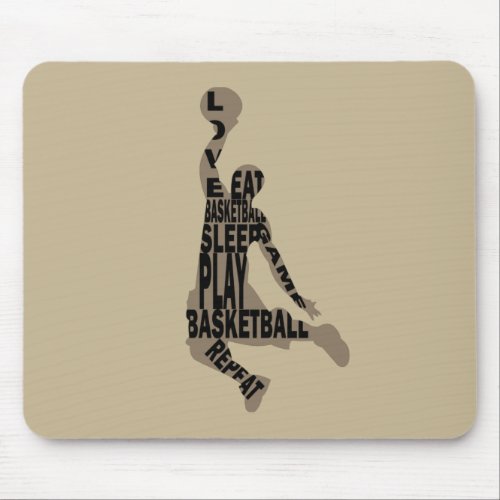 eat sleep play basketball mouse pad