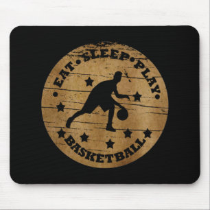 Eat sleep play basketball mouse pad