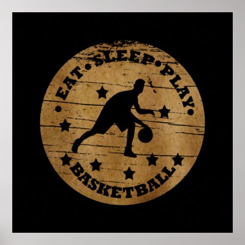 eat sleep play basketball poster