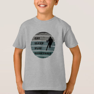 Eat sleep play basketball retro player T-Shirt