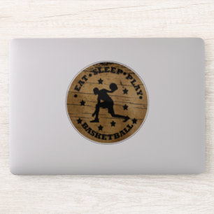 Eat sleep play basketball vintage player sticker