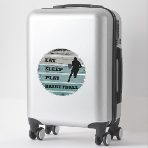 Eat sleep play basketball vintage retro sticker