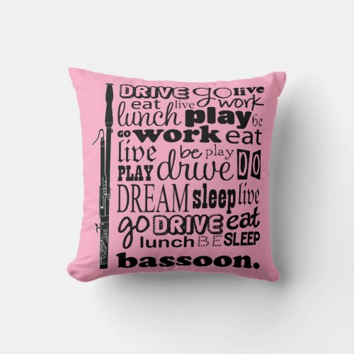 Eat Sleep Play Bassoon Music Gift Idea Throw Pillow