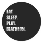 eat sleep play biathlon classic round sticker eat sleep play biathlon classic round sticker