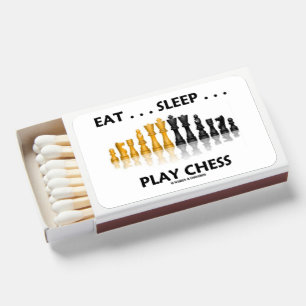 Eat ... Sleep ... Play Chess Reflective Chess Set Matchboxes