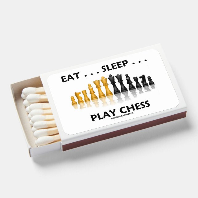 Eat ... Sleep ... Play Chess Reflective Chess Set Matchboxes (Front Open)