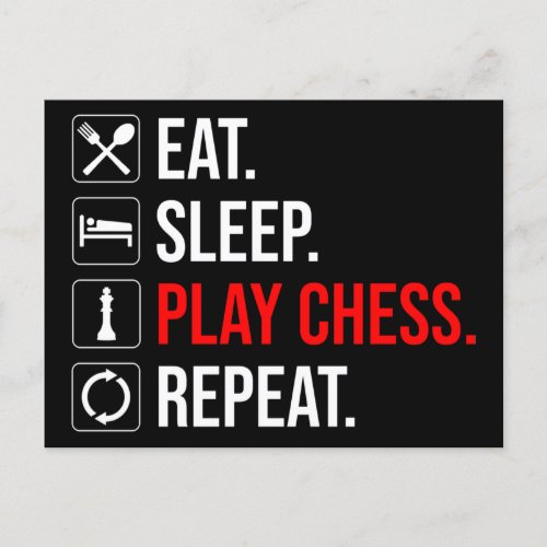 Eat Sleep Play Chess Repeat Postcard