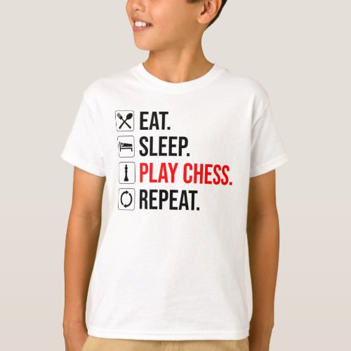 Eat Sleep Play Chess Repeat T_Shirt