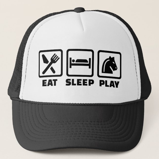 Eat sleep play chess trucker hat (Front)