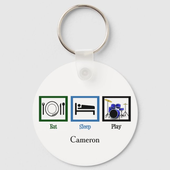 Eat Sleep Play Drums Keychain (Front)