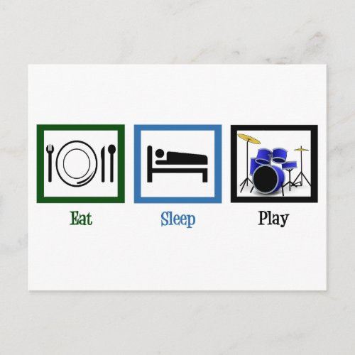 Eat Sleep Play Drums Postcard