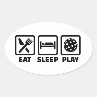 Eat Sleep Play Floorball Oval Sticker