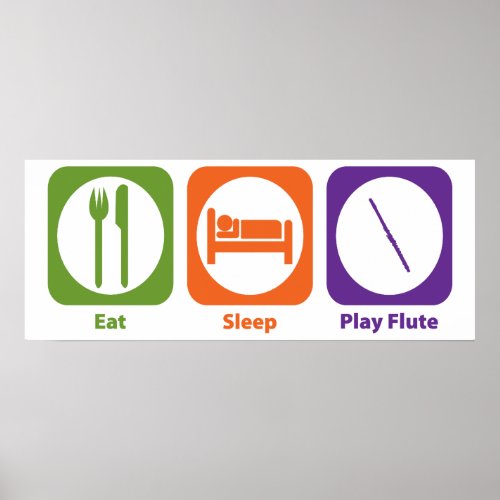 Eat Sleep Play Flute Poster