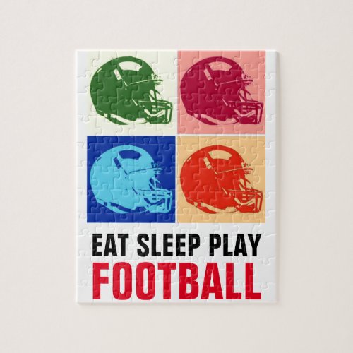 Eat Sleep Play Football Pop Art Jigsaw Puzzle
