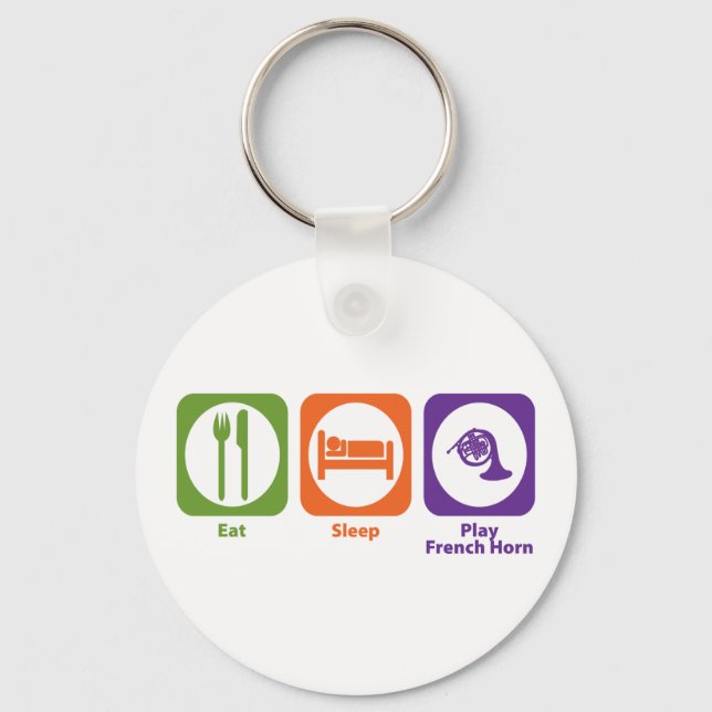Eat Sleep Play French Horn Keychain (Front)
