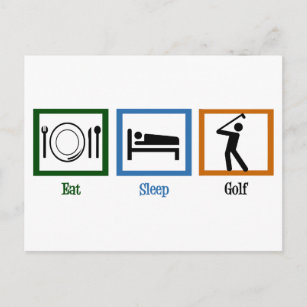Eat Sleep Play Golf Postcard