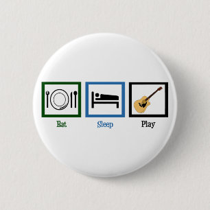 Eat Sleep Play Guitar Button