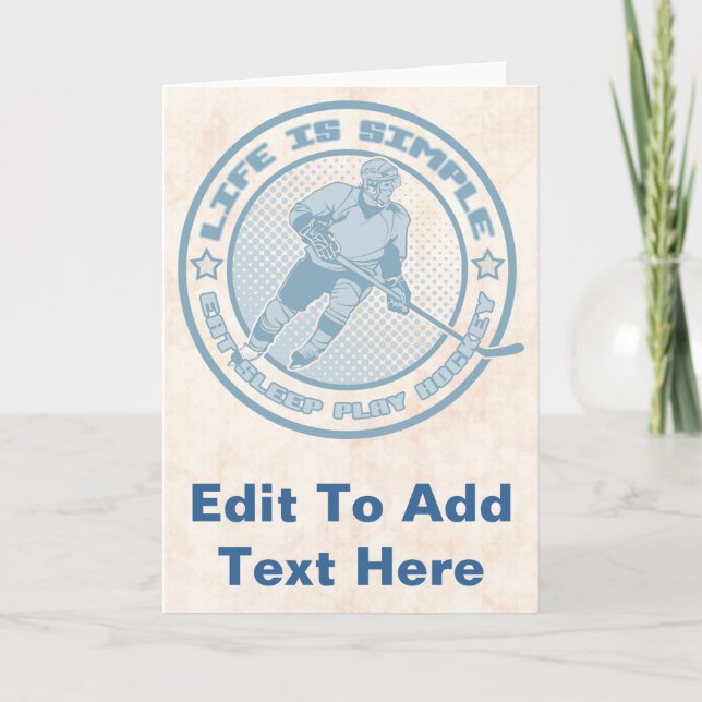 Eat, Sleep, Play Hockey Card (Front)