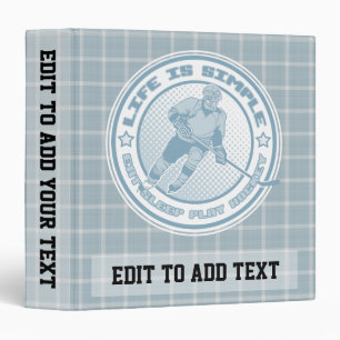 Eat Sleep Play Hockey Customizable Binder