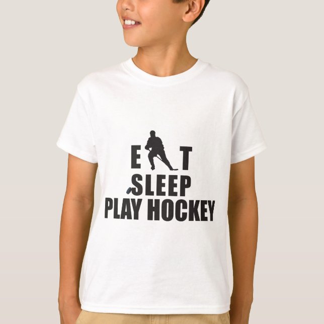 Eat Sleep Play Hockey Kids T-Shirt (Front)
