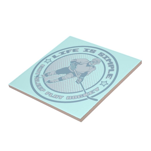 Eat, Sleep, Play Hockey Tile (Side)