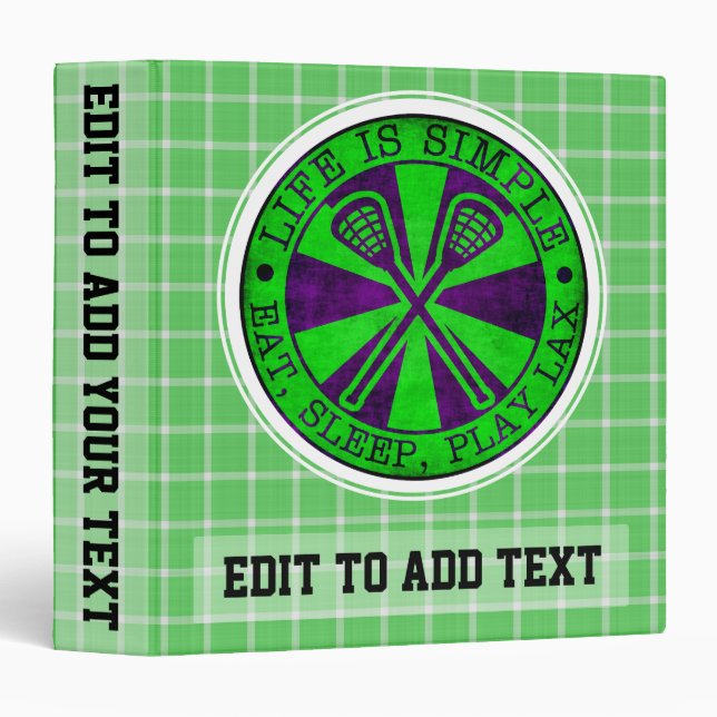 Eat, Sleep, Play Lacrosse Album Binder (Front/Spine)