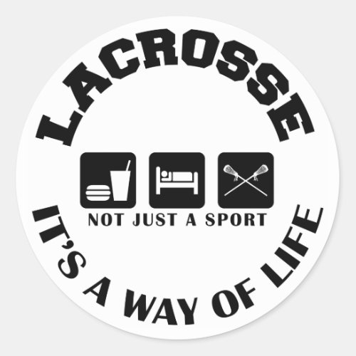 Eat Sleep Play Lacrosse Classic Round Sticker