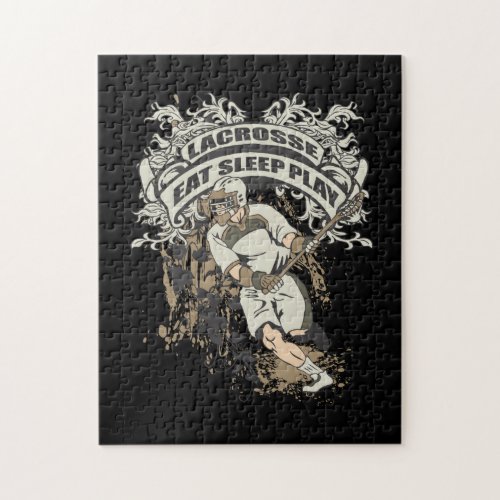 Eat Sleep Play Lacrosse Jigsaw Puzzle