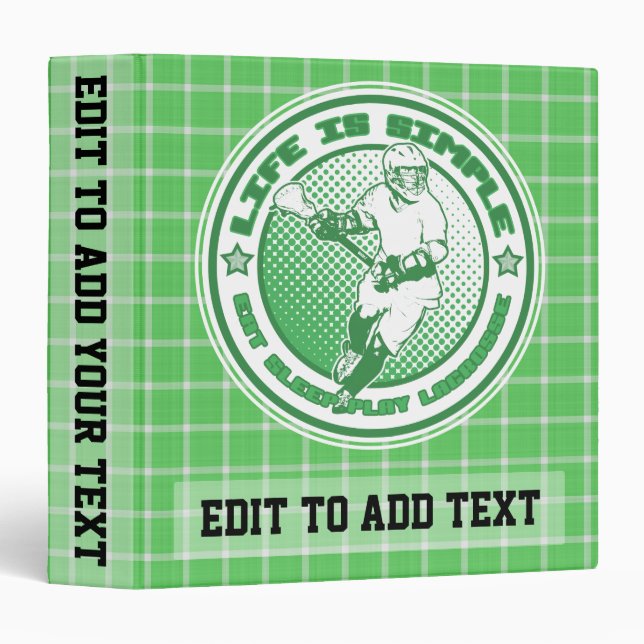 Eat, Sleep, Play Lacrosse Photo Album Binder (Front/Spine)