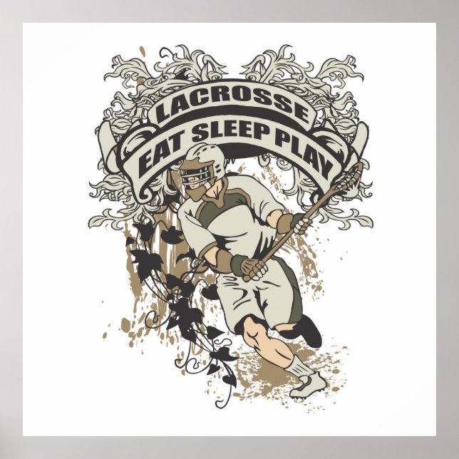 Eat, Sleep, Play Lacrosse Poster (Front)