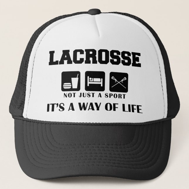 Eat Sleep Play Lacrosse Trucker Hat (Front)