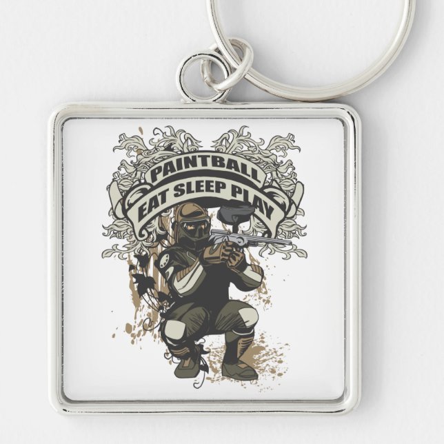 Eat, Sleep, Play Paintball Keychain (Front)