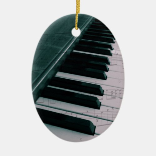 Eat Sleep Play Piano Ceramic Ornament