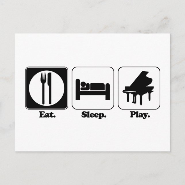 eat sleep play piano postcard (Front)