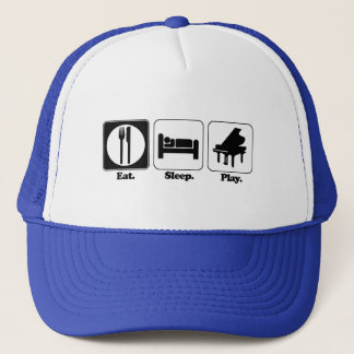 eat sleep play piano trucker hat