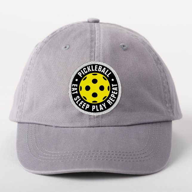 Eat Sleep Play Pickleball iron on sports patch (On Headwear)