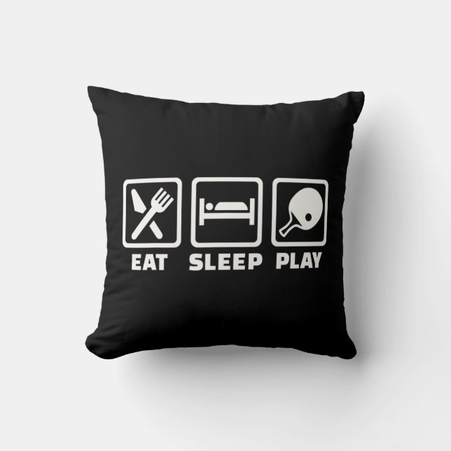 Eat sleep play ping pong  throw pillow (Front)