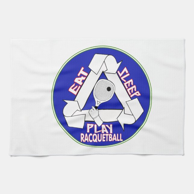 EAT, SLEEP, PLAY RACQUETBALL - REPEAT TOWEL (Horizontal)