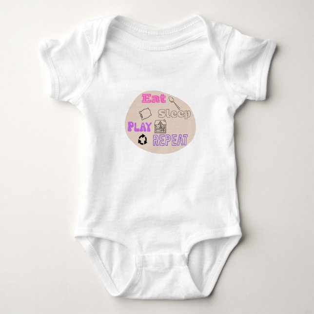 Eat Sleep Play Repeat Baby Bodysuit (Front)