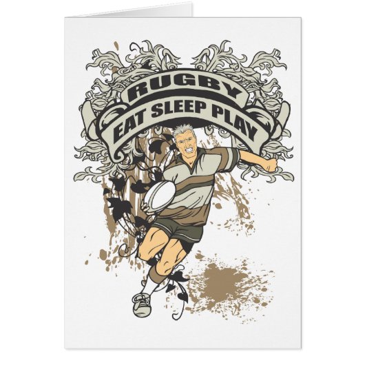 Eat, Sleep Play Rugby Cards (Front)