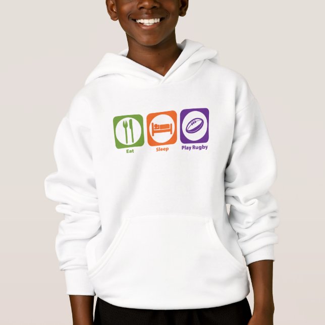 Eat Sleep Play Rugby Hoodie (Front)