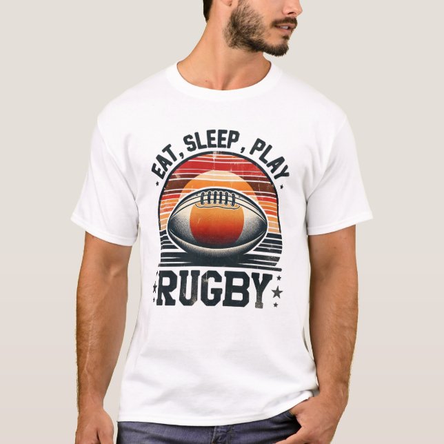 eat, sleep, play rugby T-Shirt (Front)