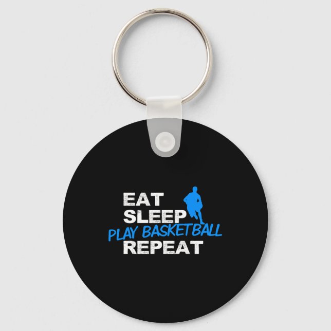 Eat Sleep Play Sketll Repeat  Keychain (Front)