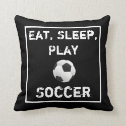 Eat Sleep Play Soccer Black & White Pillow