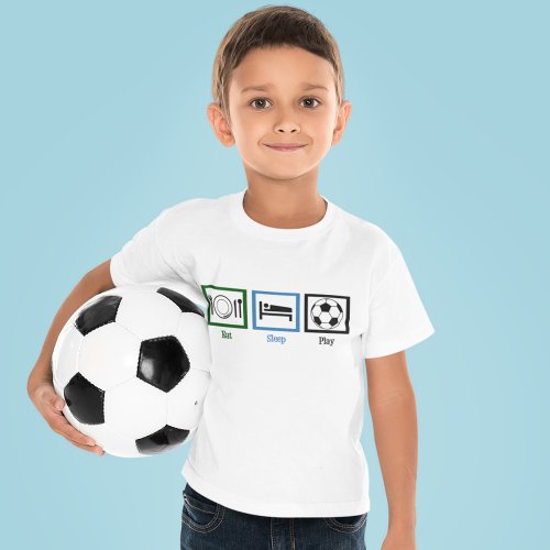 Eat Sleep Play Soccer Kids Futbol T_Shirt