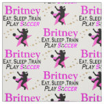 EAT, SLEEP, PLAY SOCCER PERSONALIZED FABRIC