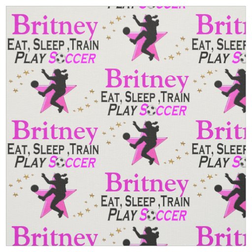 EAT, SLEEP, PLAY SOCCER PERSONALIZED FABRIC